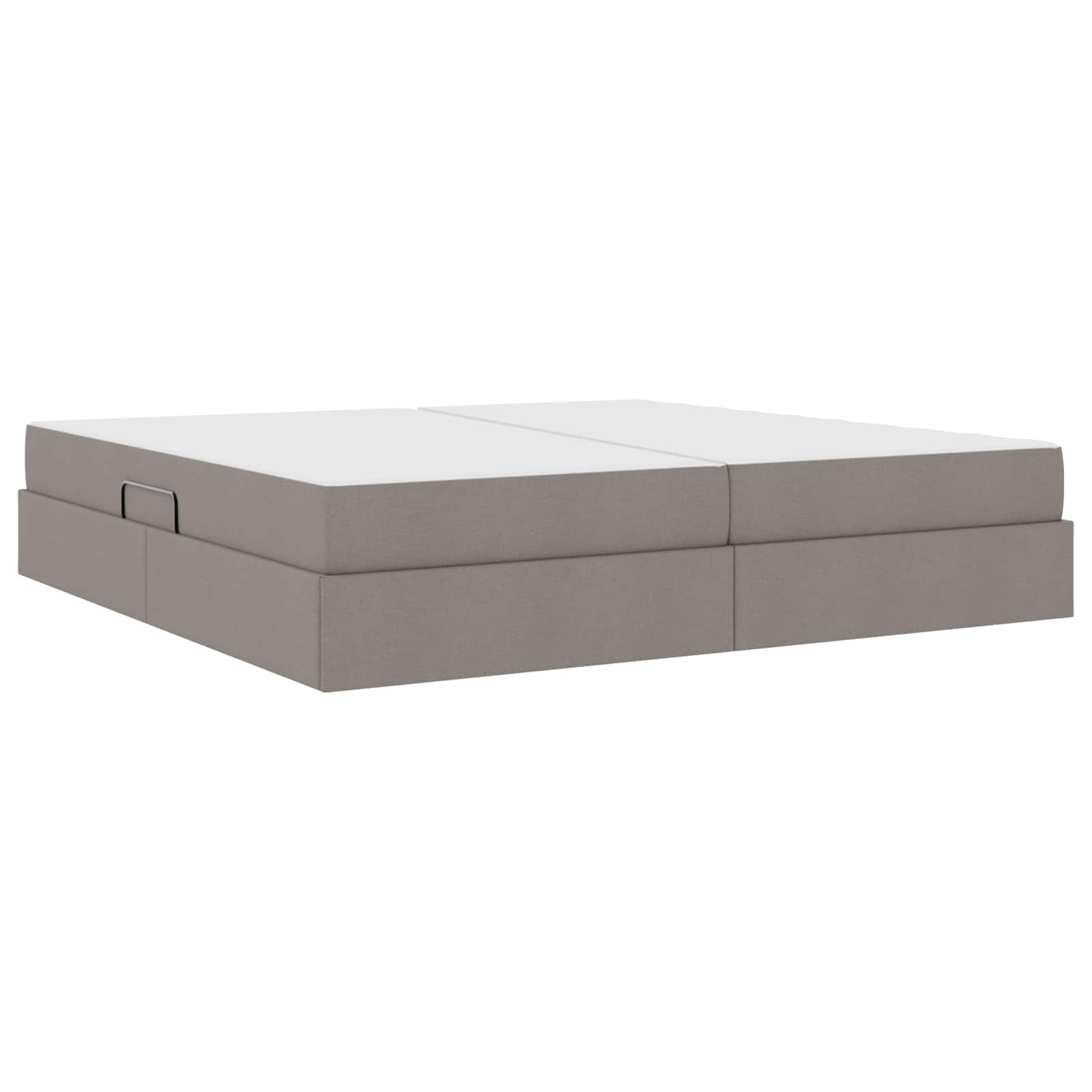 Lit avec rangement et matelas Taupe 200 x 200 cm Polyester - XIOS