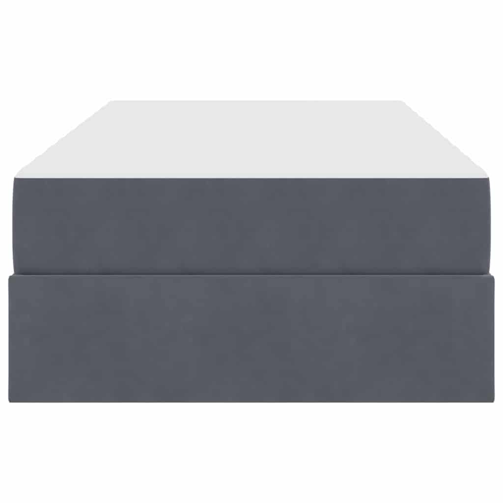 Lit avec rangement et matelas Gris foncé 90 x 200 cm Velours - XIOS