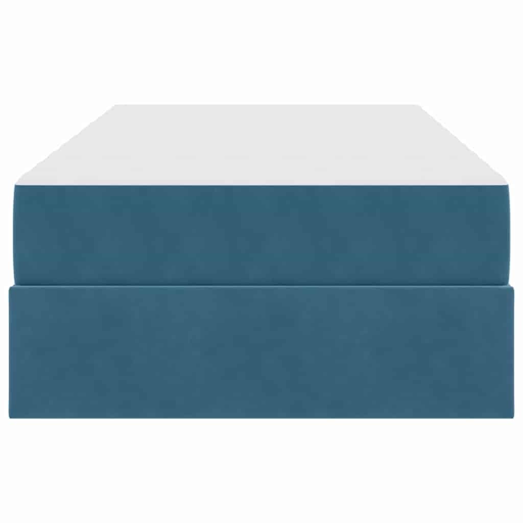 Lit avec rangement et matelas Bleu foncé 100 x 200 cm Velours - XIOS