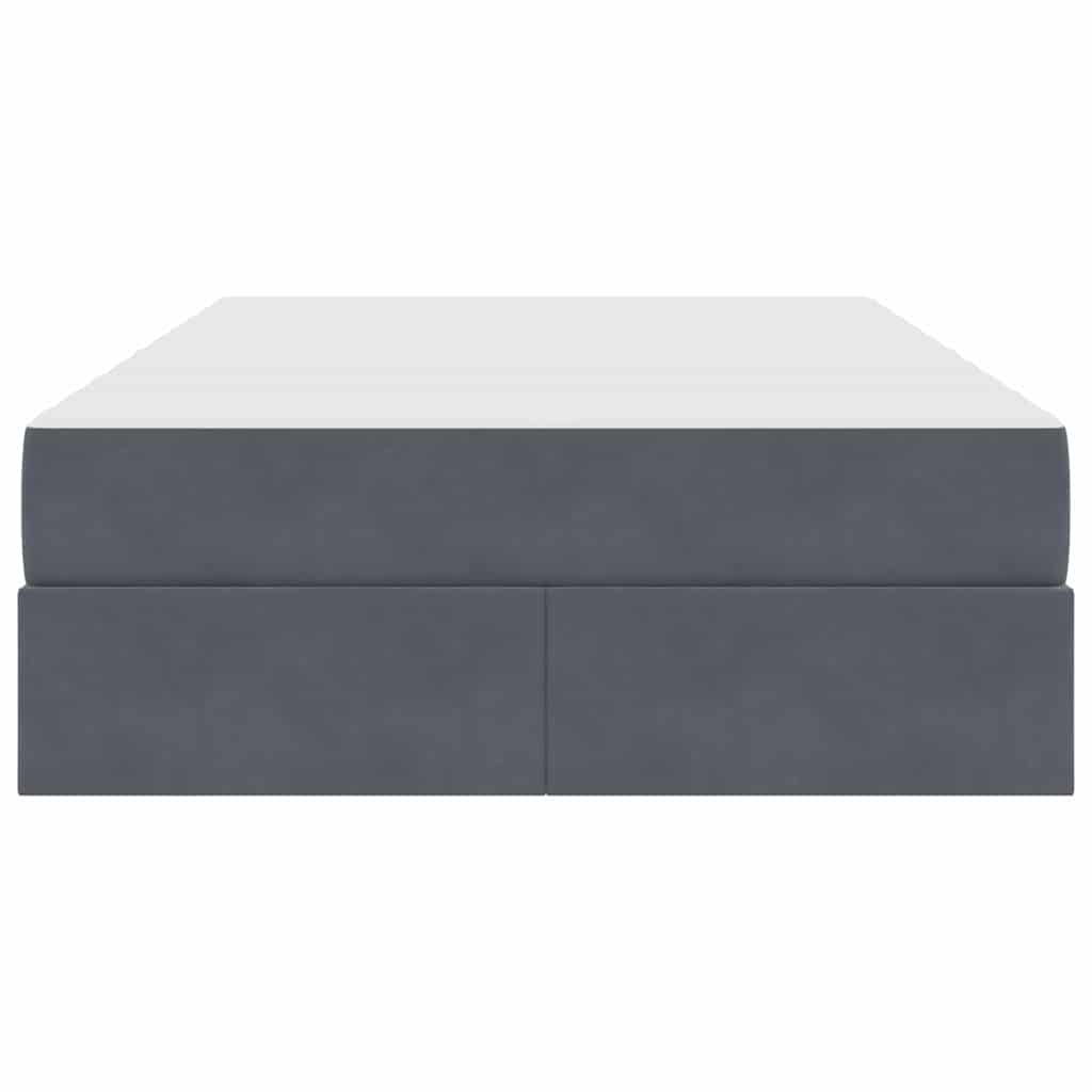 Lit avec rangement et matelas Gris foncé 120 x 200 cm Velours - XIOS