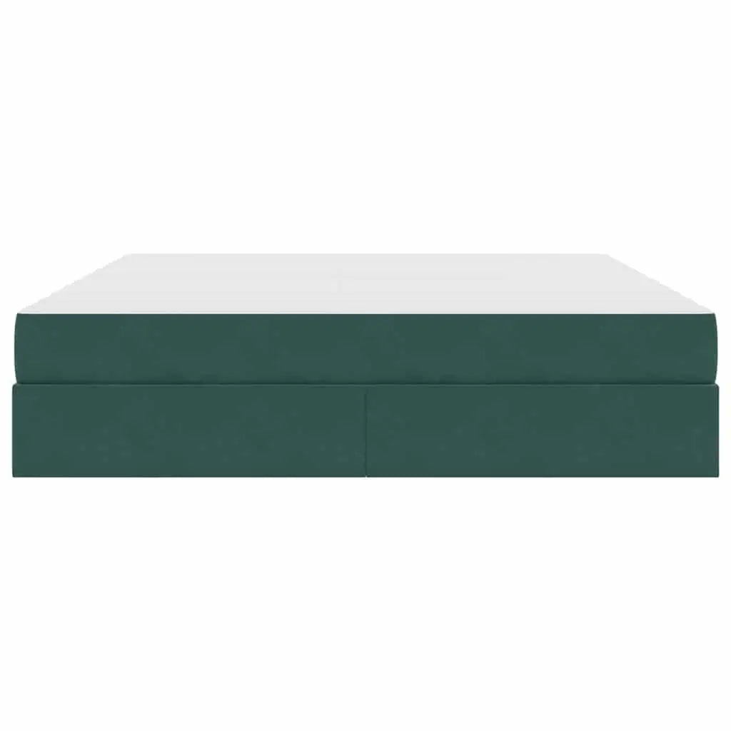 Lit avec rangement et matelas Vert foncé 180 x 200 cm Velours - XIOS