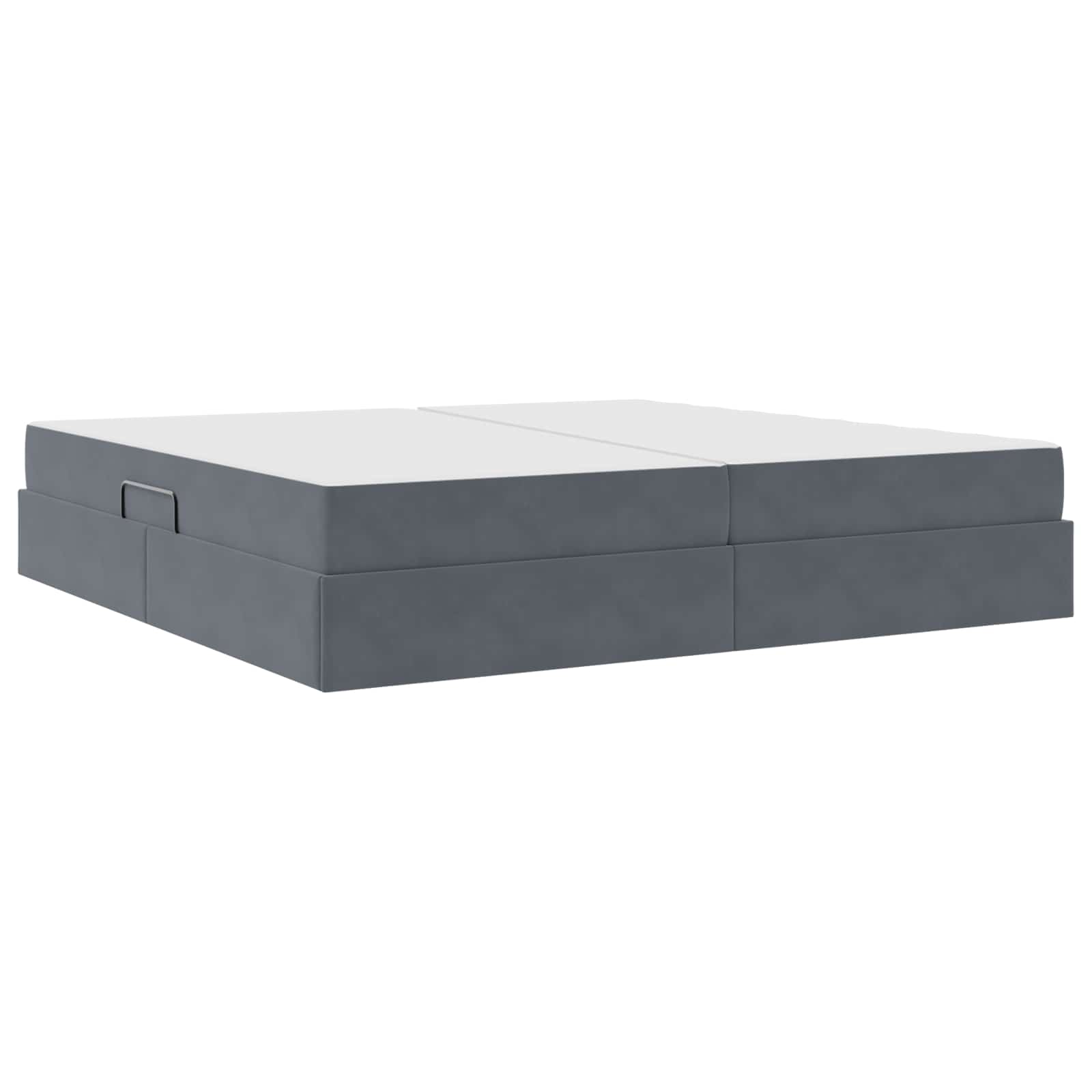 Lit avec rangement et matelas Gris foncé 200 x 200 cm Velours - XIOS