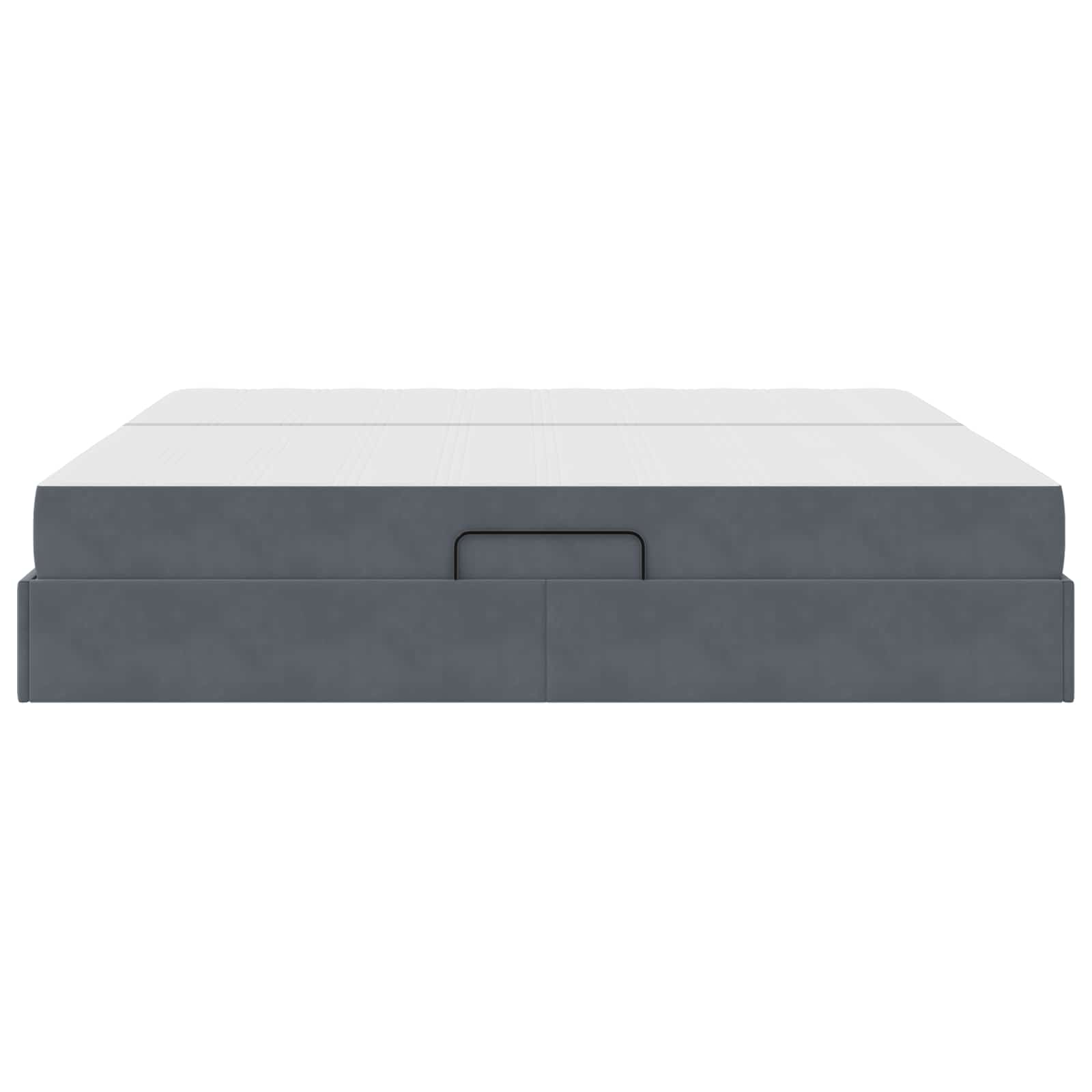 Lit avec rangement et matelas Gris foncé 200 x 200 cm Velours - XIOS
