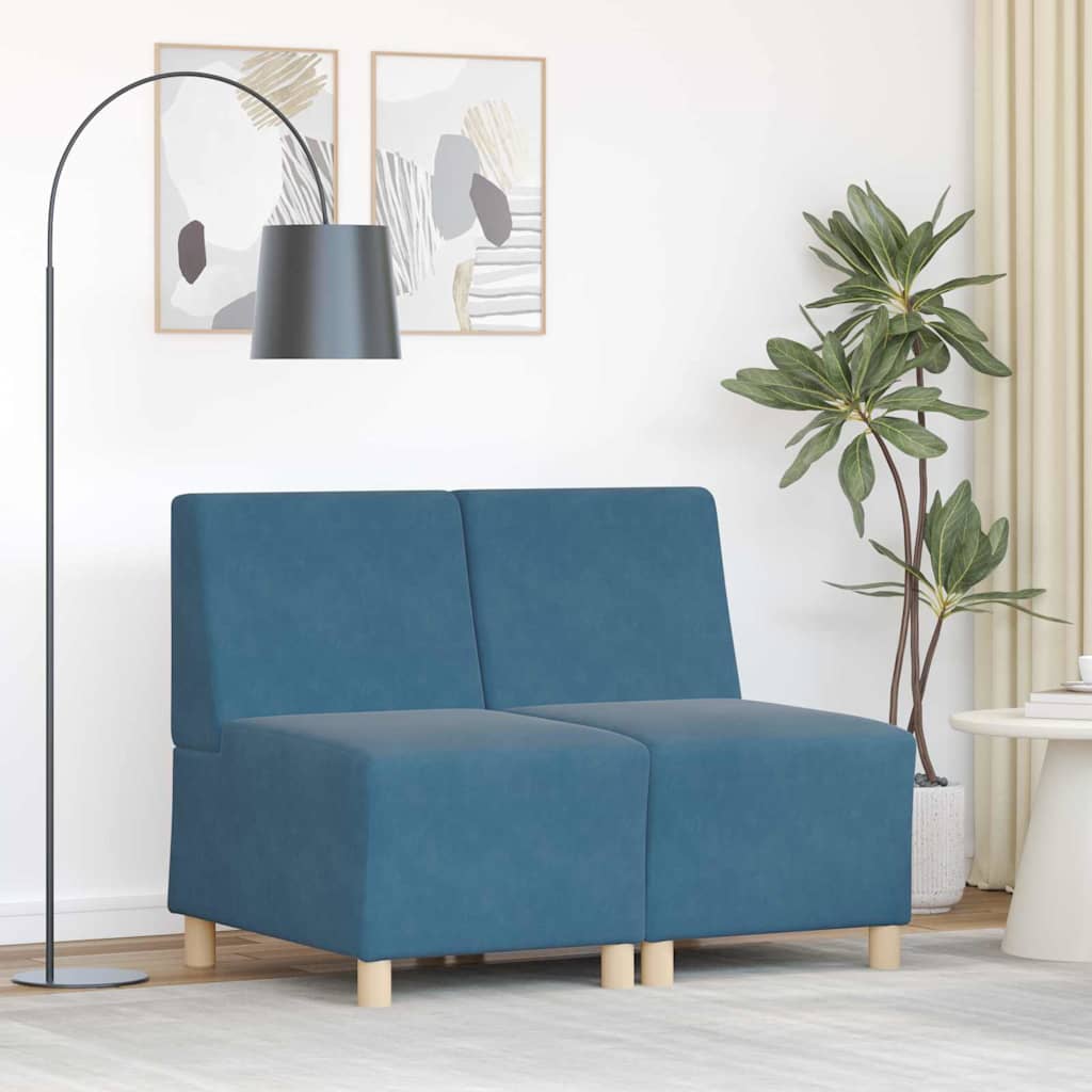 Unité de Sofa Modulaire Sans Accoudoirs 2 pcs Bleu - XIOS