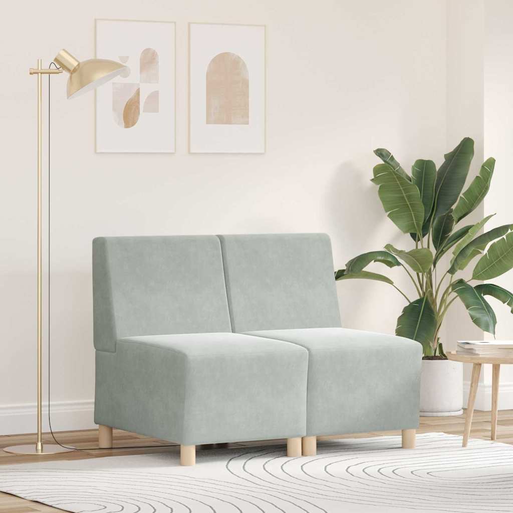 Unité de Sofa Modulaire Sans Accoudoirs 2 pcs Gris clair - XIOS