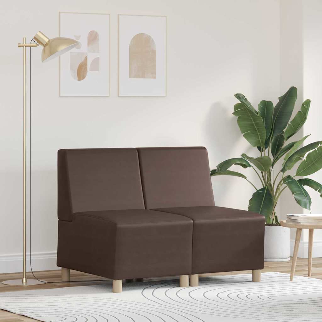 Unité de Sofa Modulaire Sans Accoudoirs 2 pcs Marron - XIOS