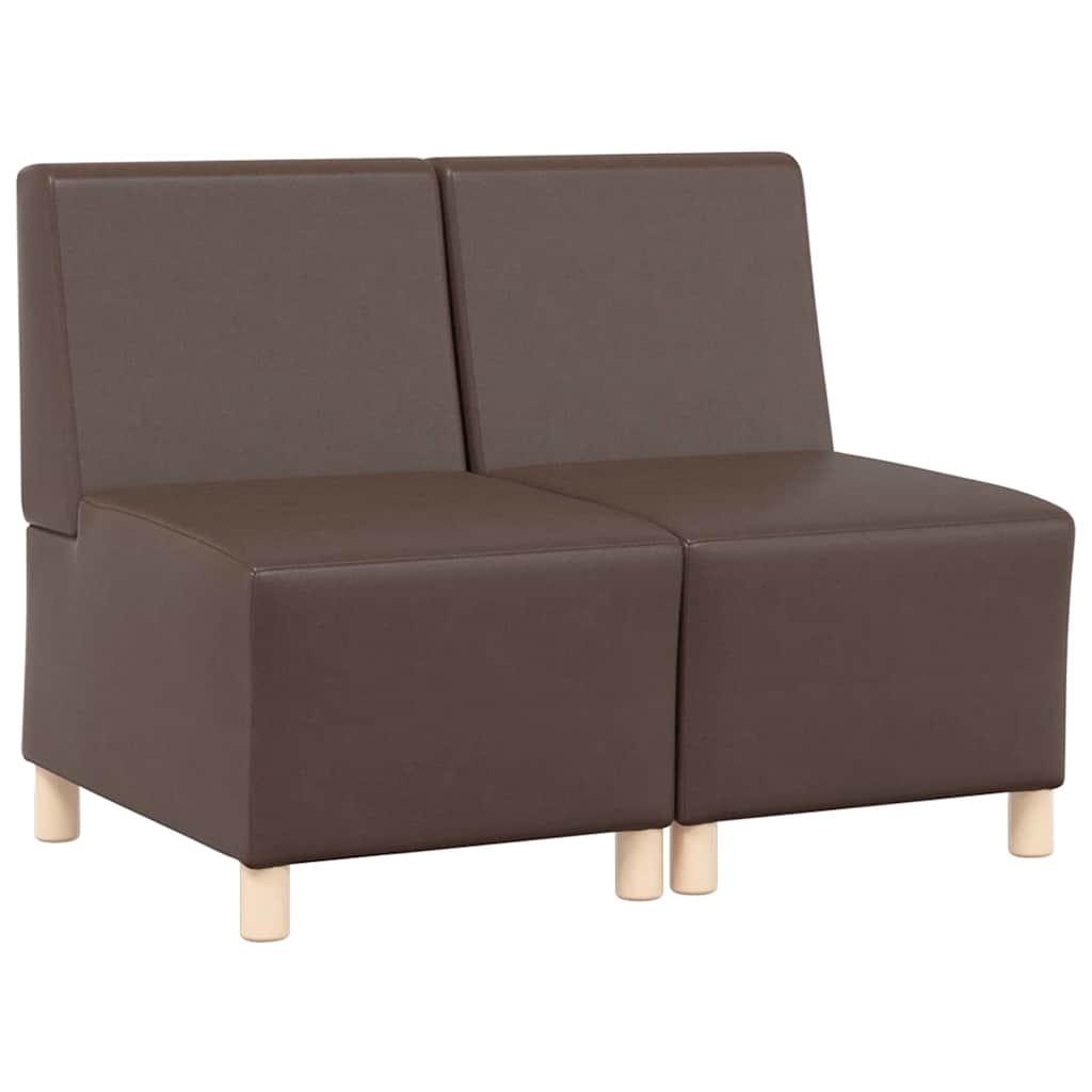 Unité de Sofa Modulaire Sans Accoudoirs 2 pcs Marron - XIOS