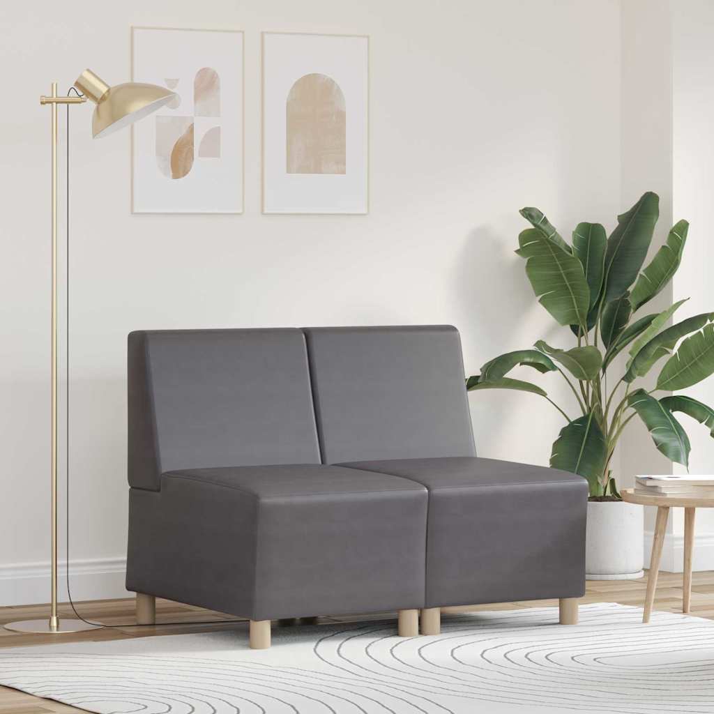 Unité de Sofa Modulaire Sans Accoudoirs 2 pcs Gris - XIOS