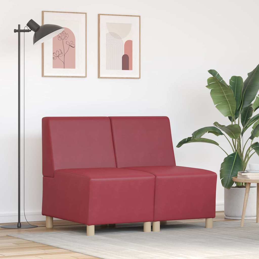 Unité de Sofa Modulaire Sans Accoudoirs 2 pcs Rouge bordeaux - XIOS