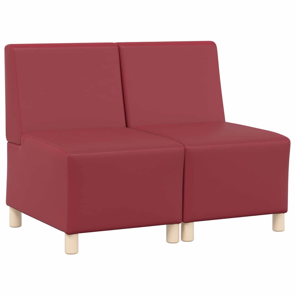 Unité de Sofa Modulaire Sans Accoudoirs 2 pcs Rouge bordeaux - XIOS