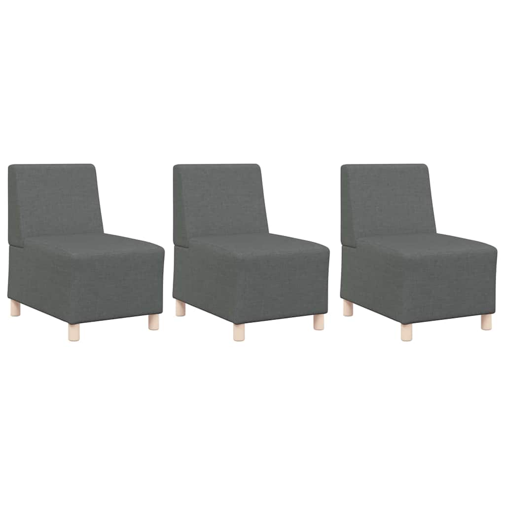 Unité de Sofa Modulaire Sans Accoudoirs 3 pcs Gris foncé - XIOS