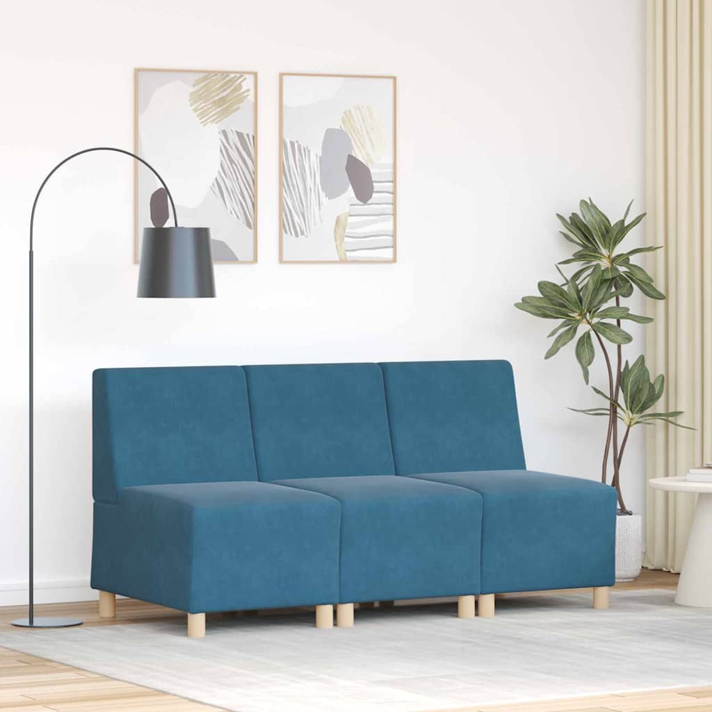 Unité de Sofa Modulaire Sans Accoudoirs 3 pcs Bleu - XIOS