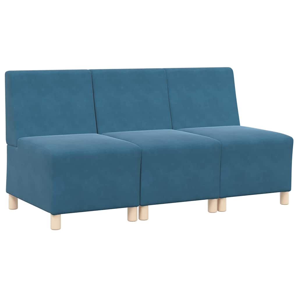 Unité de Sofa Modulaire Sans Accoudoirs 3 pcs Bleu - XIOS