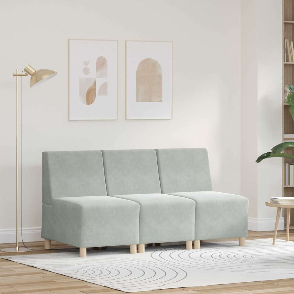 Unité de Sofa Modulaire Sans Accoudoirs 3 pcs Gris clair - XIOS