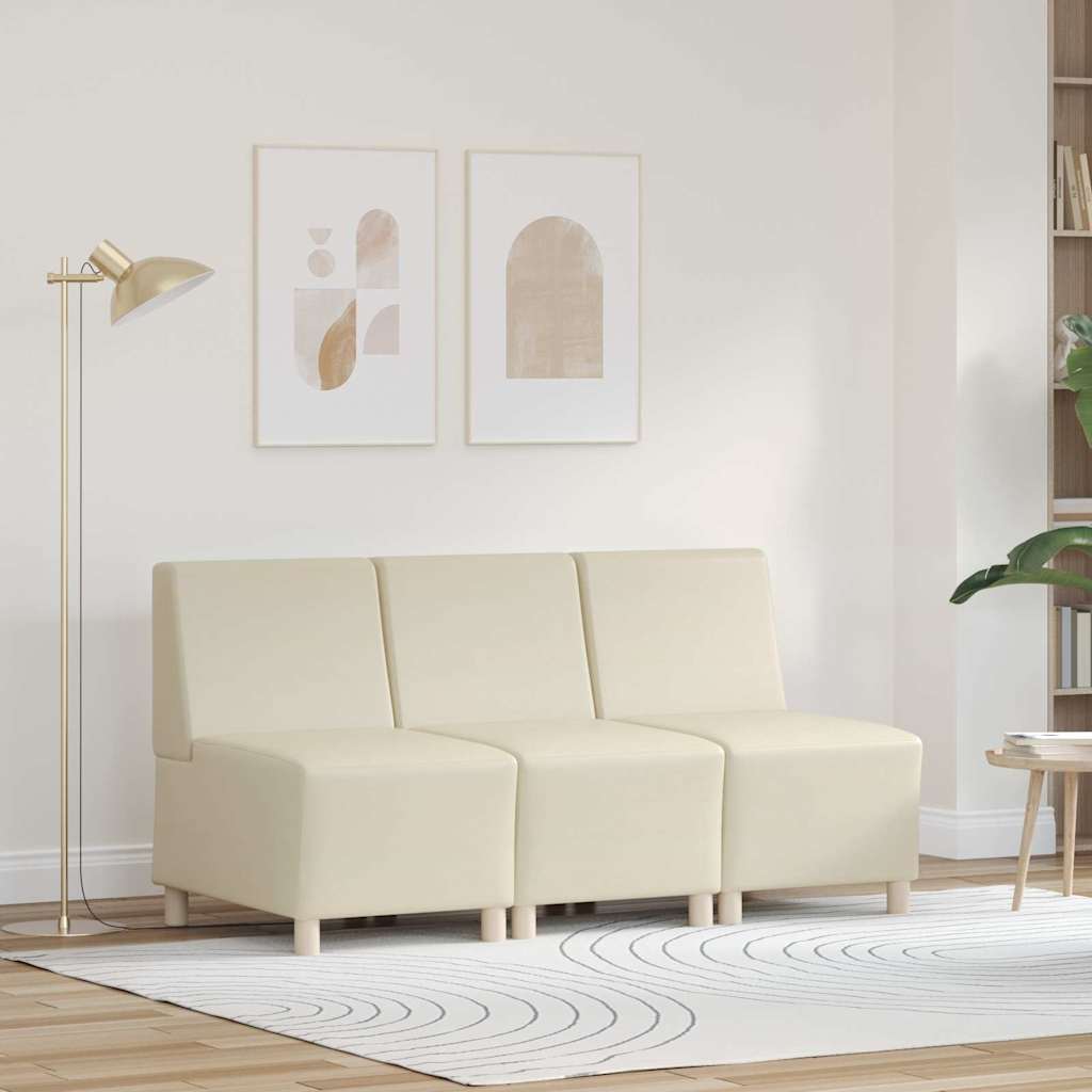 Unité de Sofa Modulaire Sans Accoudoirs 3 pcs Crème - XIOS