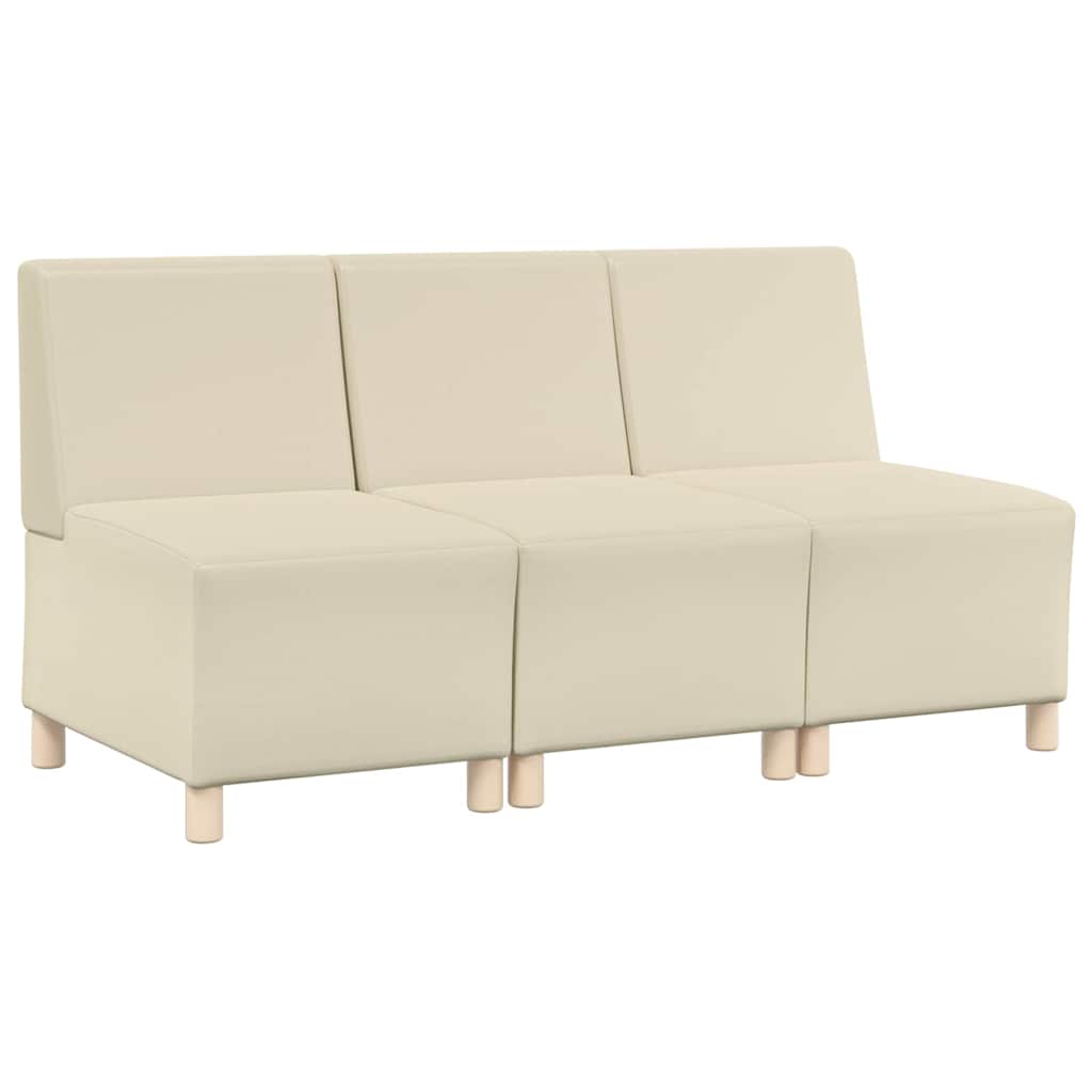 Unité de Sofa Modulaire Sans Accoudoirs 3 pcs Crème - XIOS