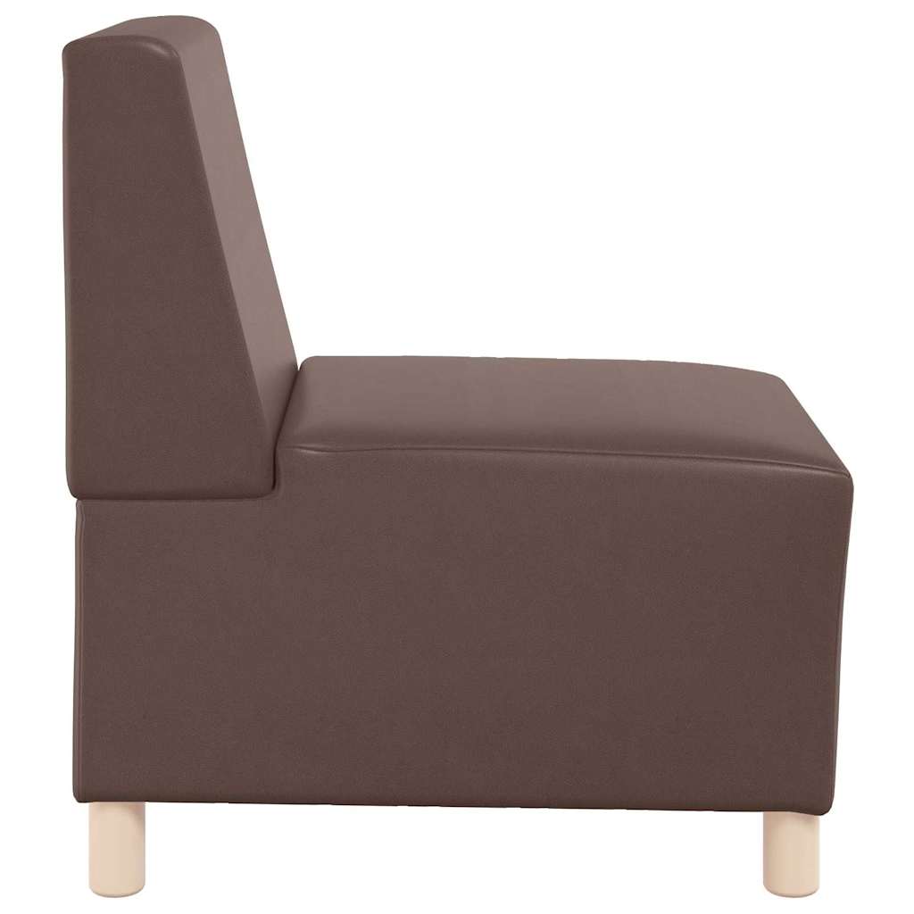 Unité de Sofa Modulaire Sans Accoudoirs 3 pcs Marron - XIOS