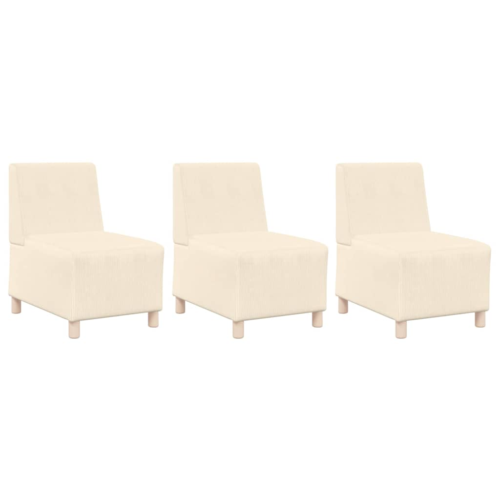 Unité de Sofa Modulaire Sans Accoudoirs 3 pcs Crème - XIOS