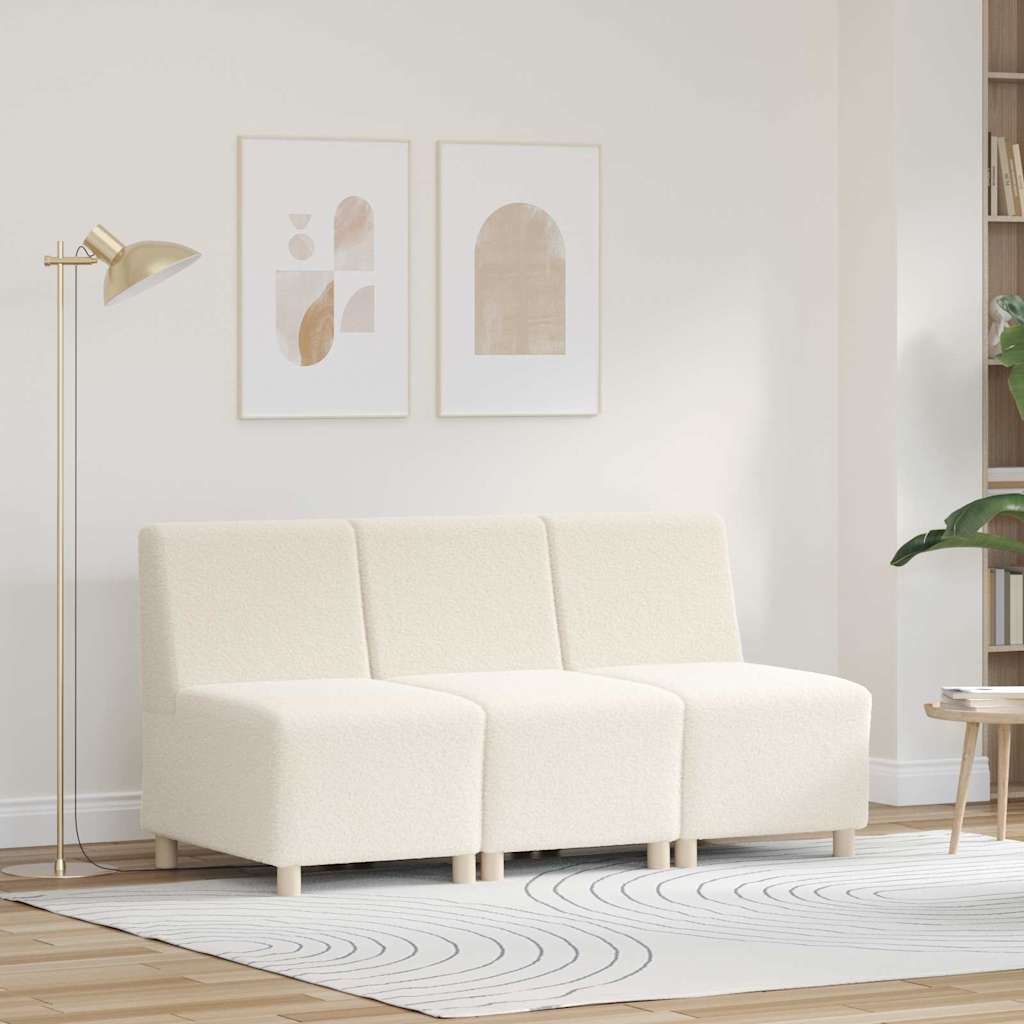 Unité de Sofa Modulaire Sans Accoudoirs 3 pcs Crème - XIOS