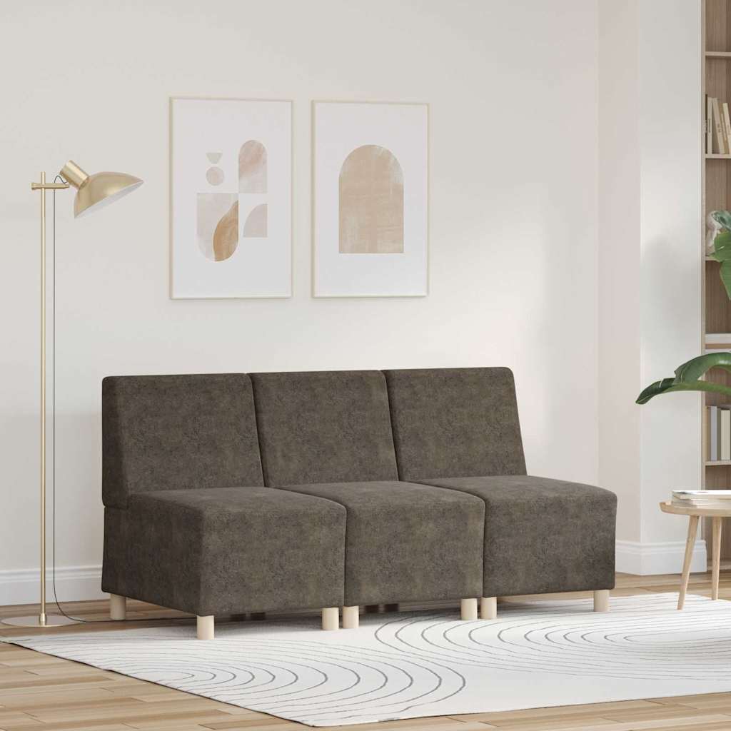 Fauteuil 3 pcs Gris foncé 55 x 74 x 82 cm Cuir suédé faux - XIOS