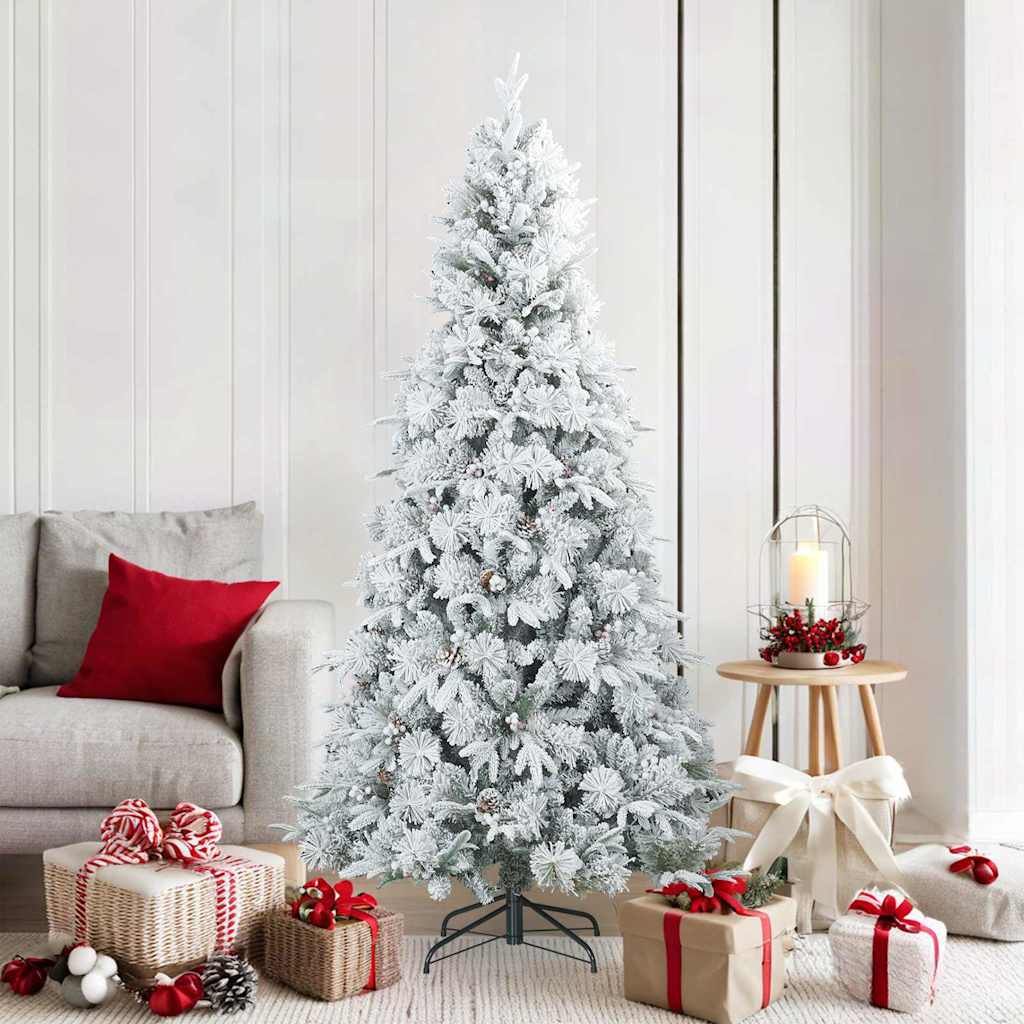 Sapin de Noël artificiel à branches pliantes, duveteux de neige