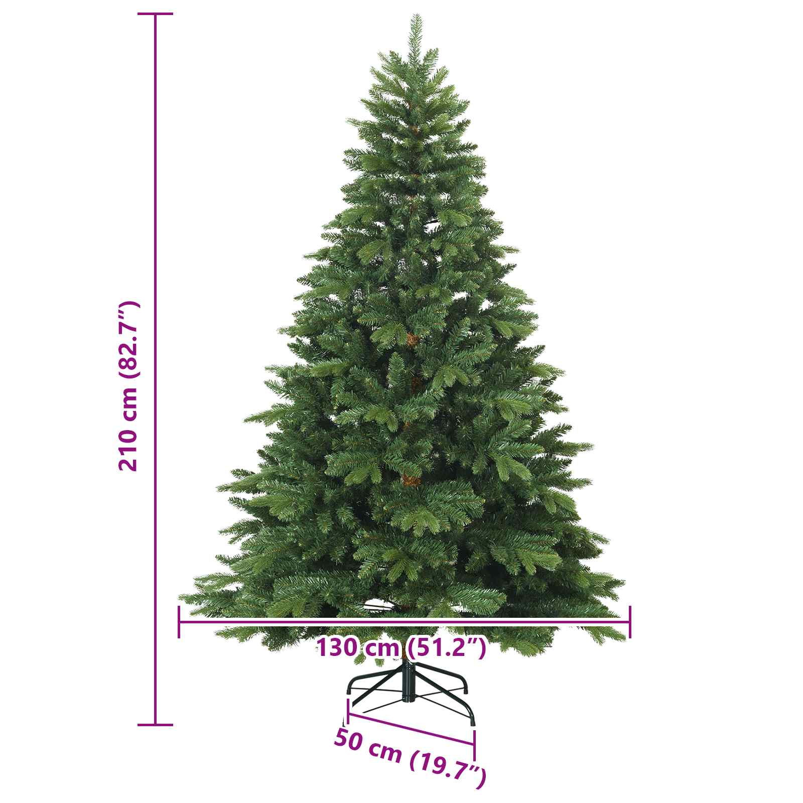 Sapin de Noël Artificiel à Branches Articulées Vert 210 cm - XIOS