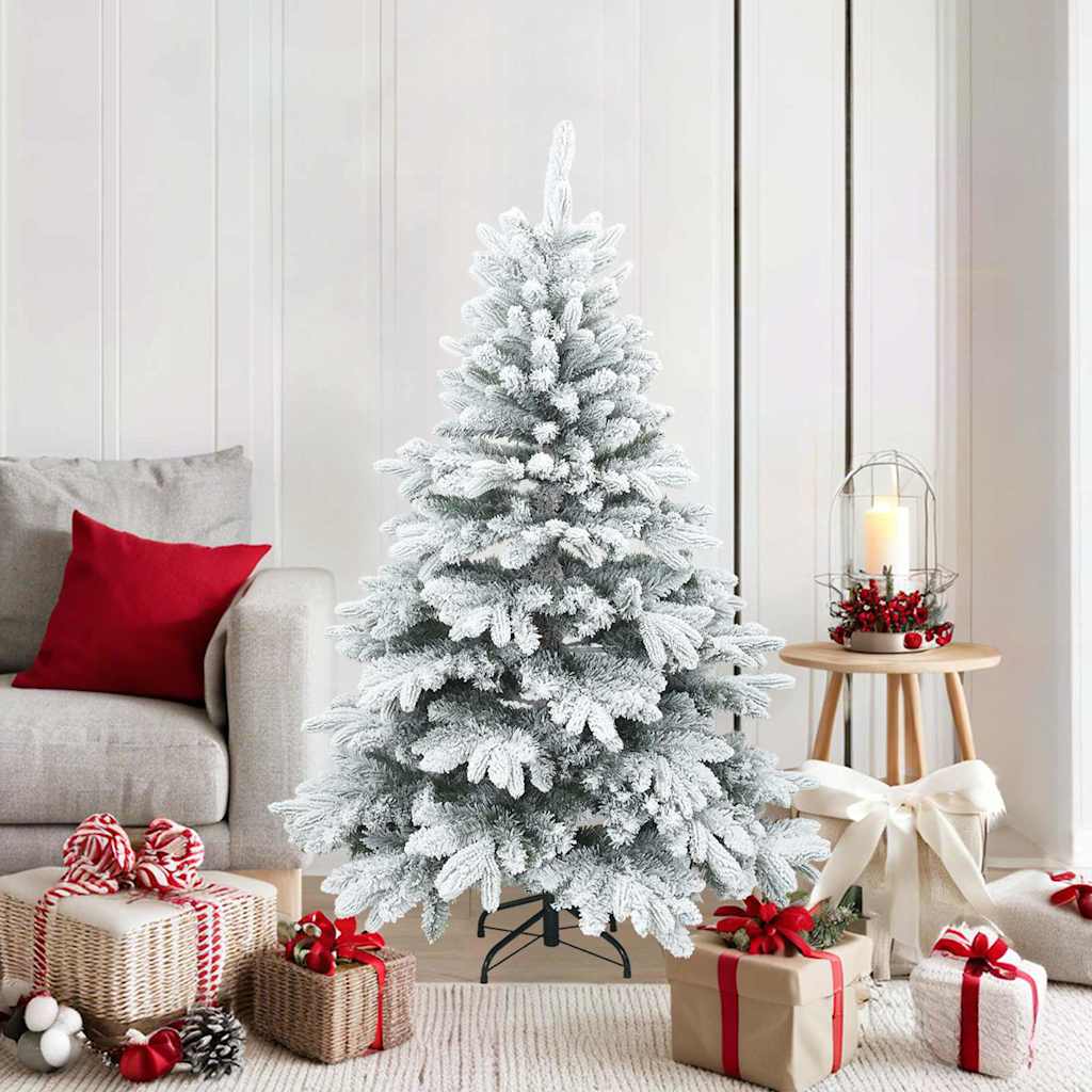 Sapin de Noël artificiel à branches pliantes, duveteux de neige - XIOS