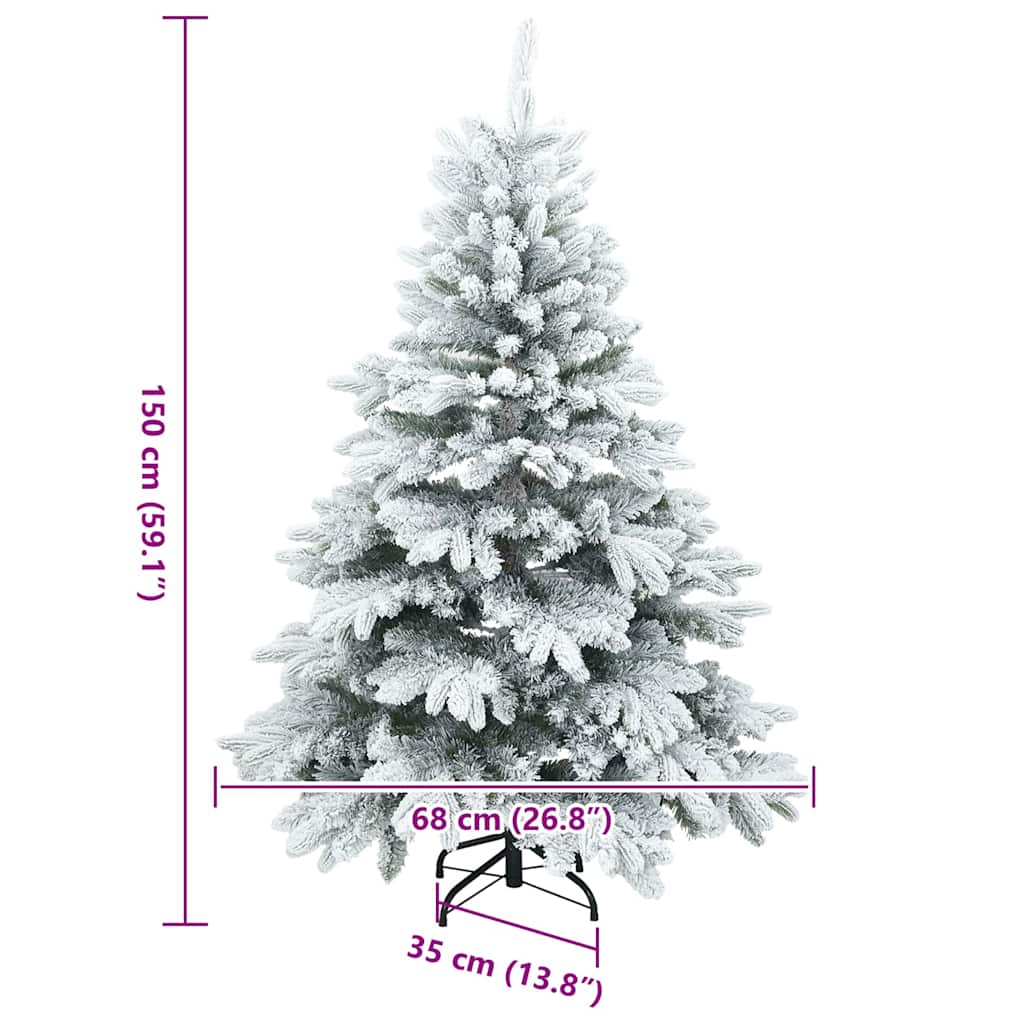 Sapin de Noël artificiel à branches pliantes, duveteux de neige - XIOS