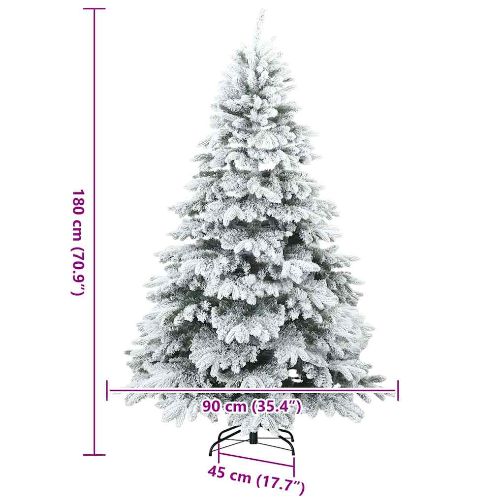 Arbre de Noël Artificiel Moderne à Charnières Flocké avec Neige