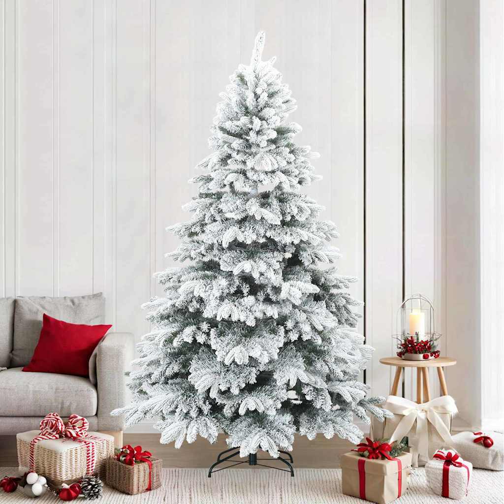 Arbre de Noël Artificiel Moderne à Charnières Flocké avec Neige