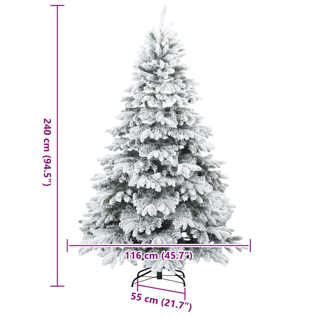Arbre de Noël Artificiel Moderne à Charnières Flocké avec Neige
