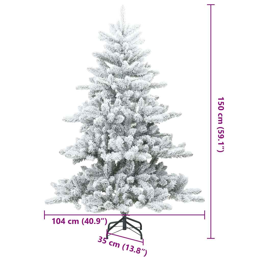 Arbre de Noël Artificiel Moderne à Charnières Flocké avec Neige