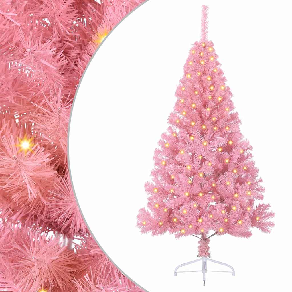 Sapin de Noël artificiel pré-éclairé Rose 150 cm PVC - XIOS