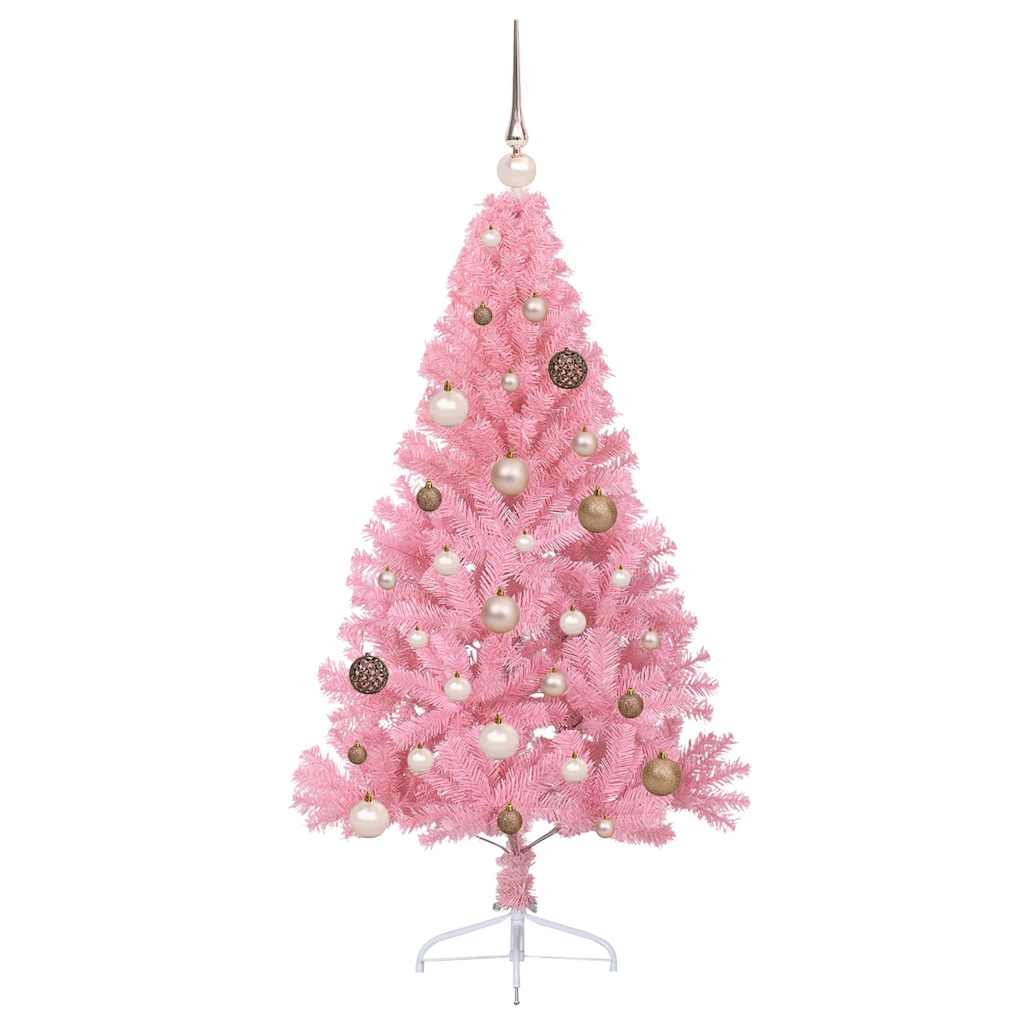 Sapin de Noël artificiel pré-éclairé Rose 150 cm PVC - XIOS