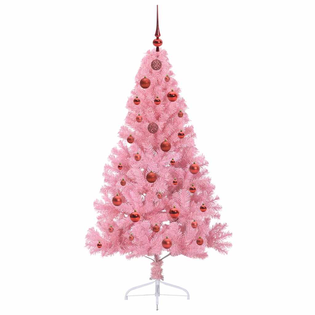 Sapin de Noël artificiel pré-éclairé Rose 150 cm PVC - XIOS