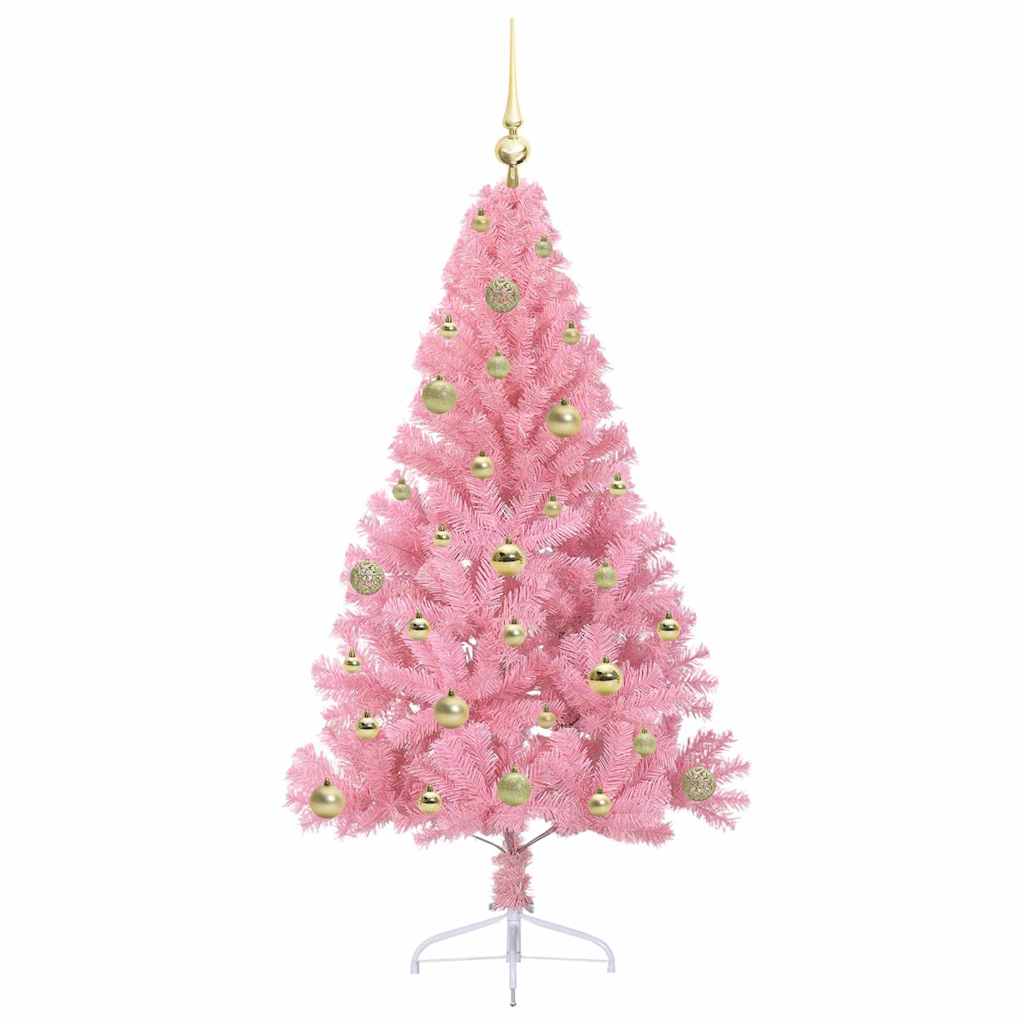 Sapin de Noël artificiel pré-éclairé Rose 150 cm PVC - XIOS