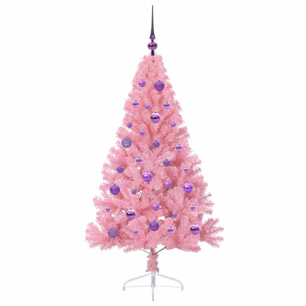 Sapin de Noël artificiel pré-éclairé Rose 150 cm PVC - XIOS
