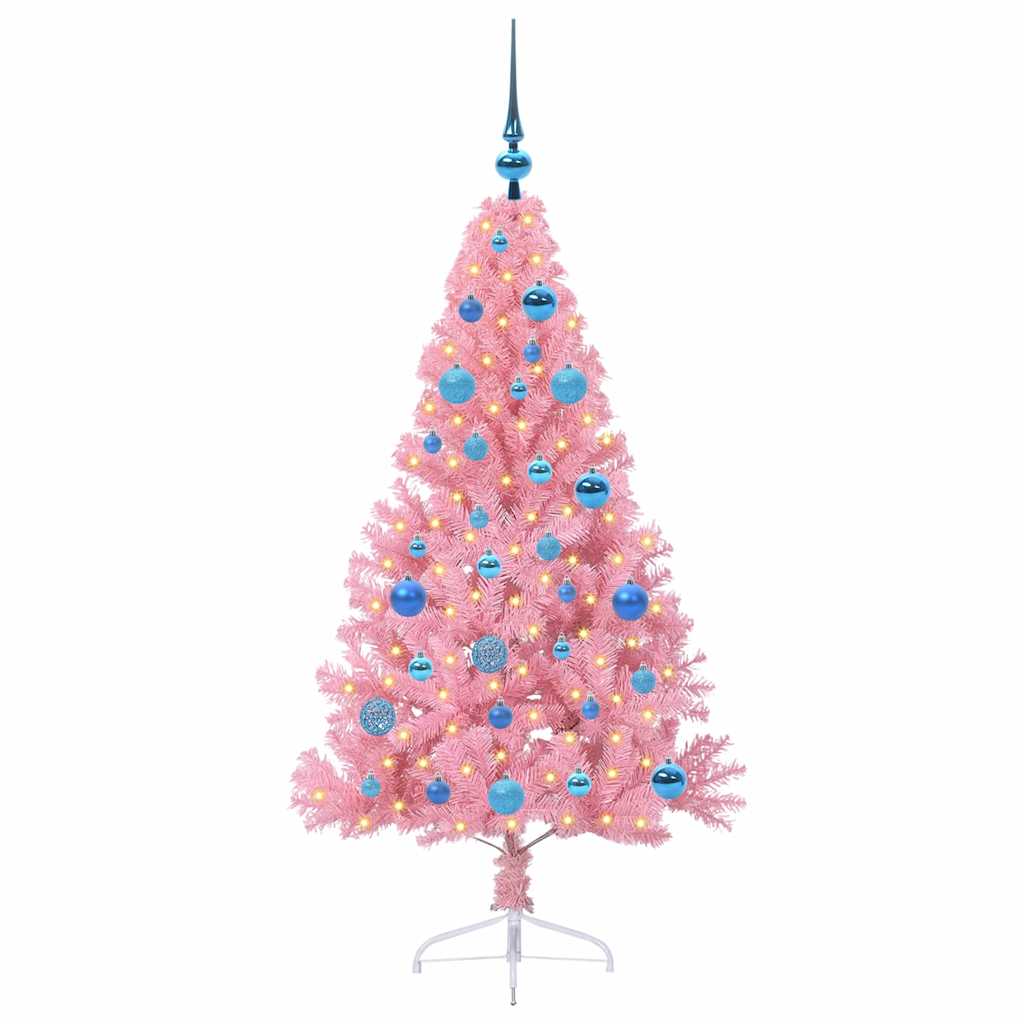Sapin de Noël artificiel pré-éclairé Rose 150 cm PVC - XIOS
