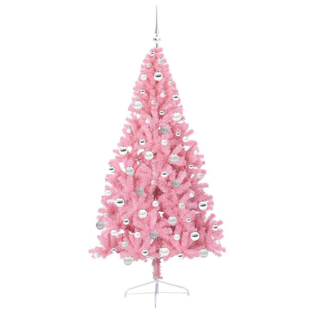 Sapin de Noël artificiel pré-éclairé Rose 180 cm PVC - XIOS