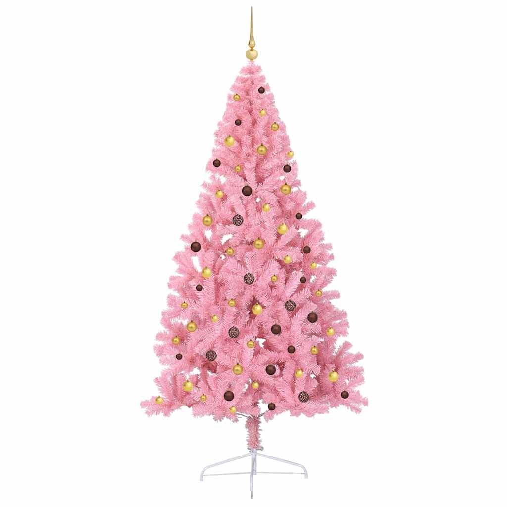Sapin de Noël artificiel pré-éclairé Rose 240 cm PVC