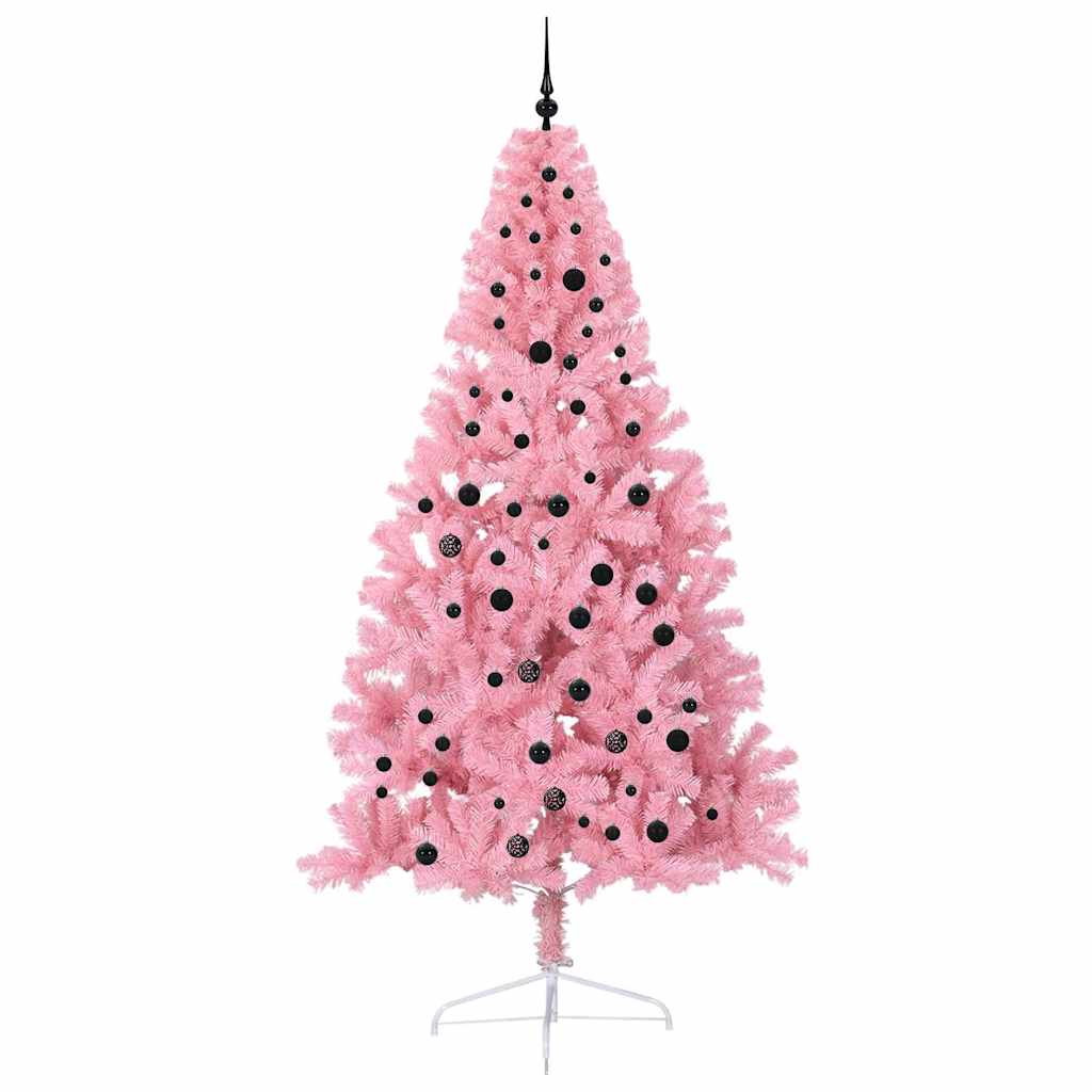 Sapin de Noël artificiel pré-éclairé Rose 240 cm PVC - XIOS