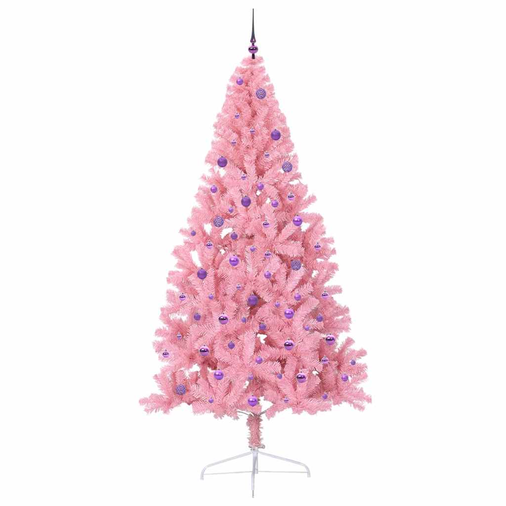 Sapin de Noël artificiel pré-éclairé Rose 240 cm PVC - XIOS
