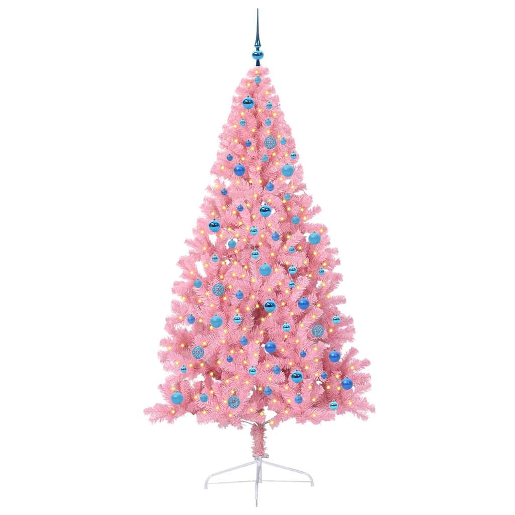 Sapin de Noël artificiel pré-éclairé Rose 240 cm PVC - XIOS