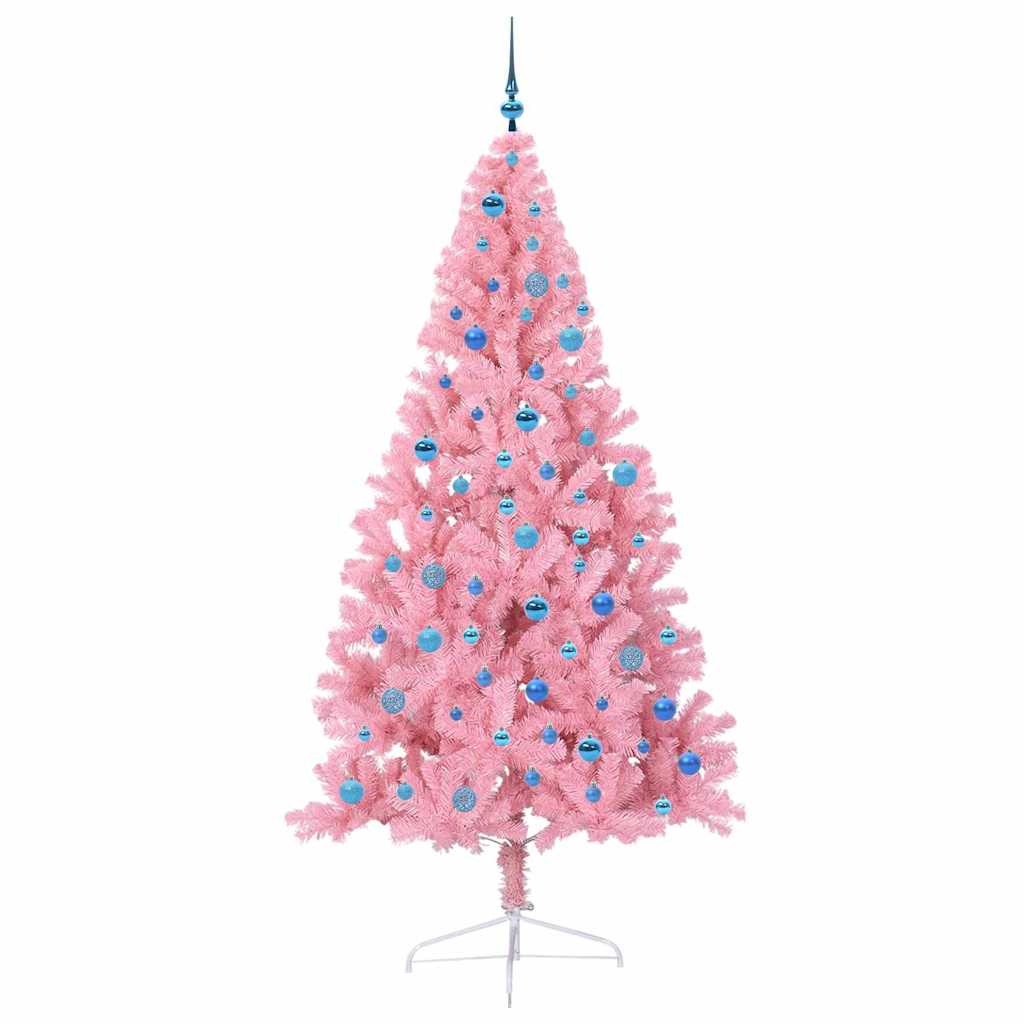 Sapin de Noël artificiel pré-éclairé Rose 240 cm PVC - XIOS