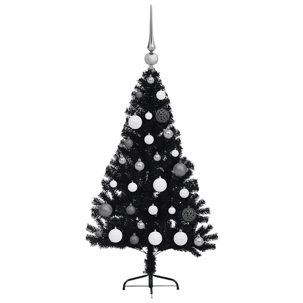 Sapin de Noël artificiel pré-éclairé Noir 120 cm PVC - XIOS