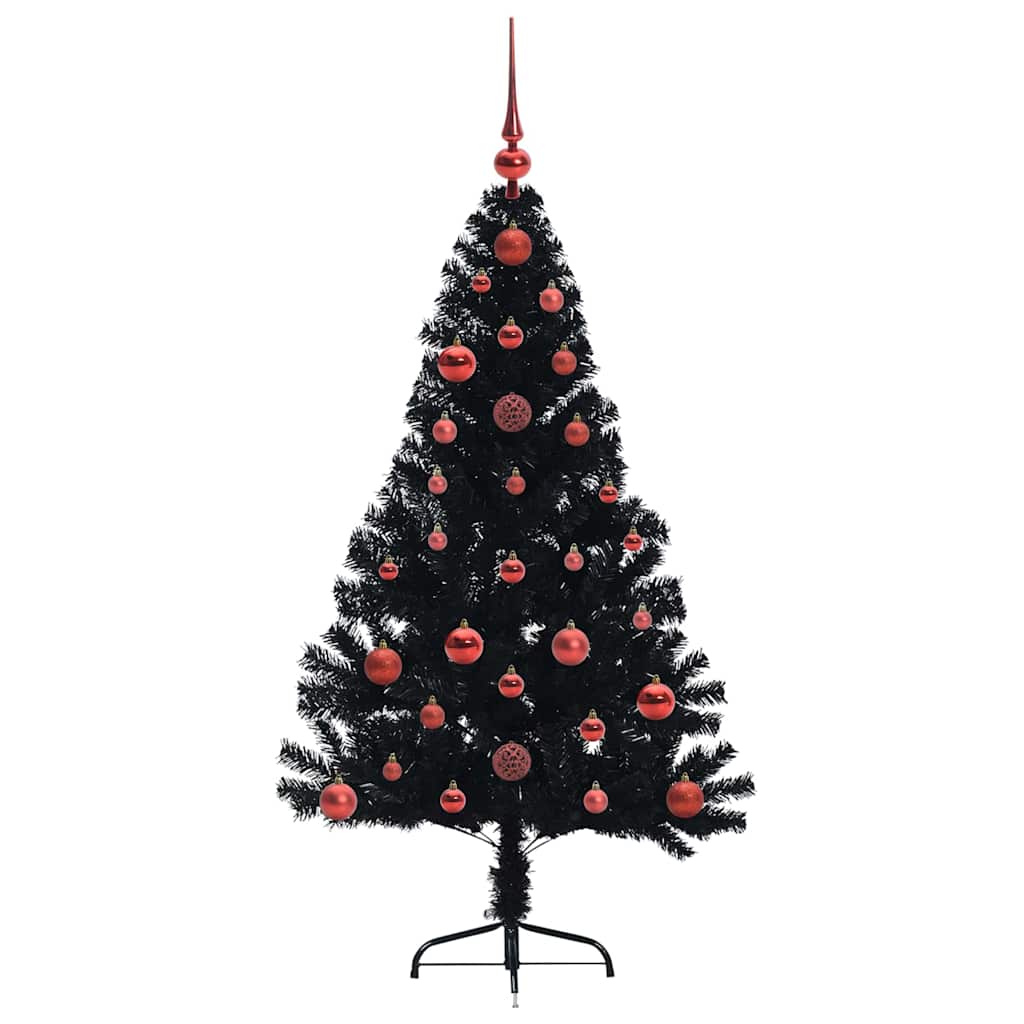 Sapin de Noël artificiel pré-éclairé Noir 120 cm PVC - XIOS