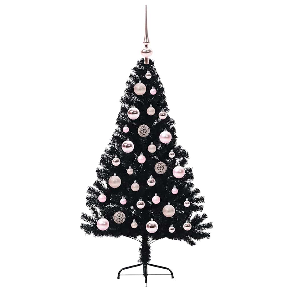 Sapin de Noël artificiel pré-éclairé Noir 120 cm PVC - XIOS