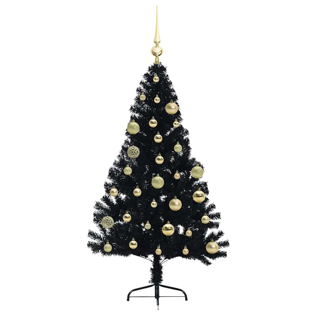 Sapin de Noël artificiel pré-éclairé Noir 120 cm PVC - XIOS