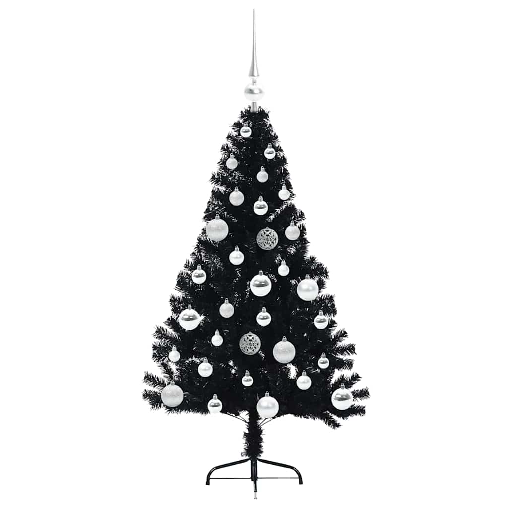 Sapin de Noël artificiel pré-éclairé Noir 120 cm PVC - XIOS