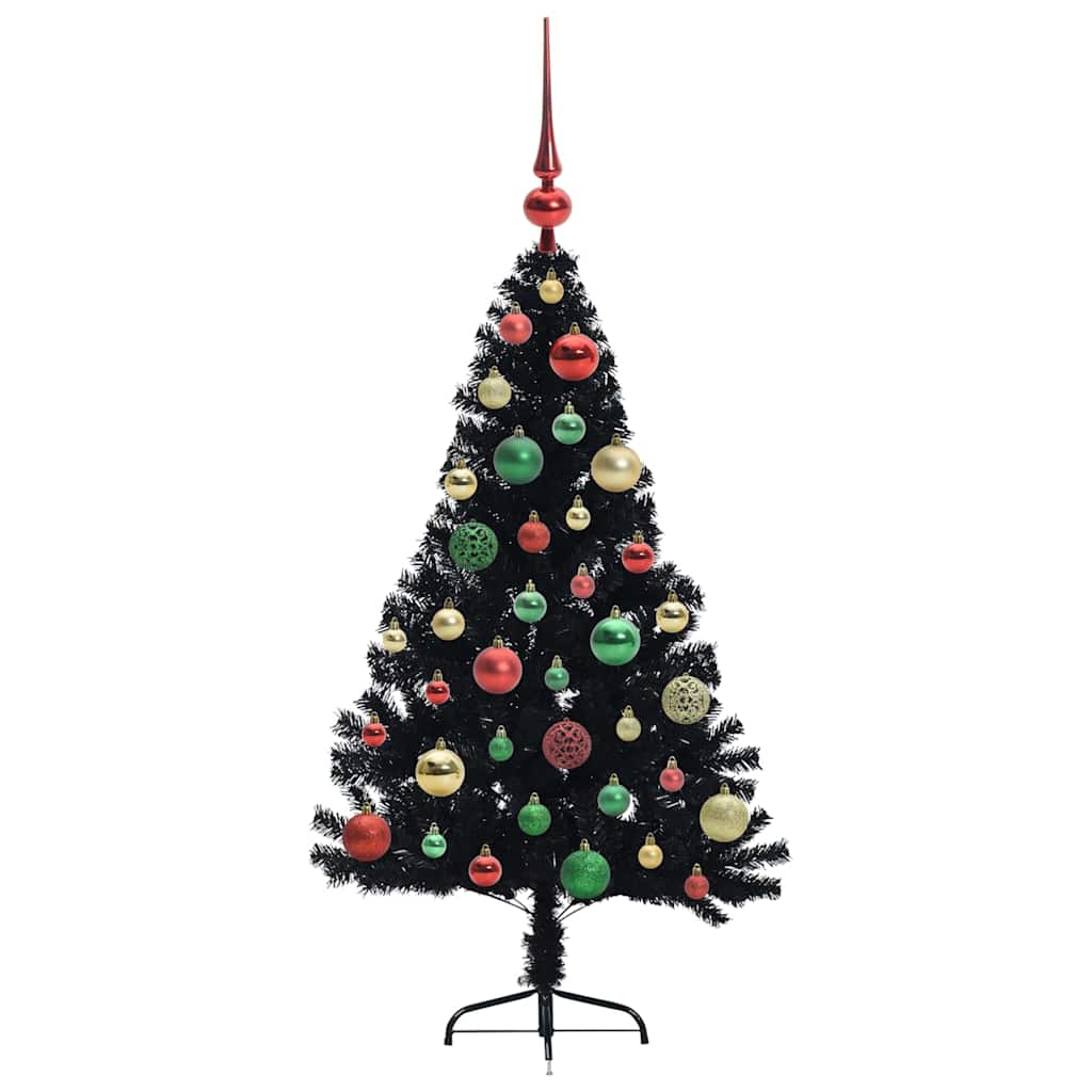 Sapin de Noël artificiel pré-éclairé Noir 120 cm PVC - XIOS